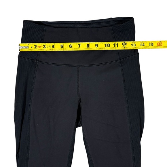 Lululemon Women's Run Inspire Crop II‎ Leggings Black Size 6 Zip Ankle Gym - Picture 8 of 10